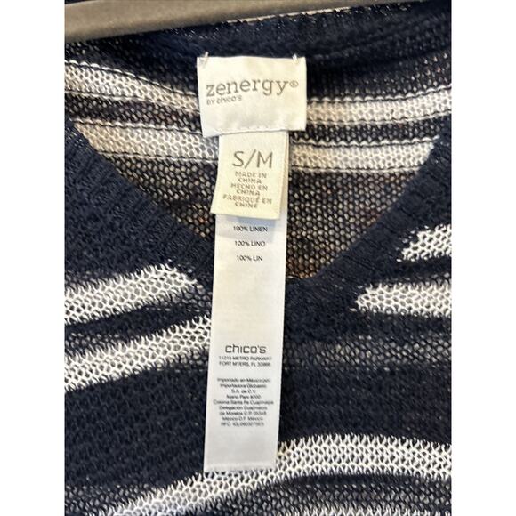 Zenergy by Chico’s Blue White open knit shawl linen women’s size s/m - Picture 4 of 6